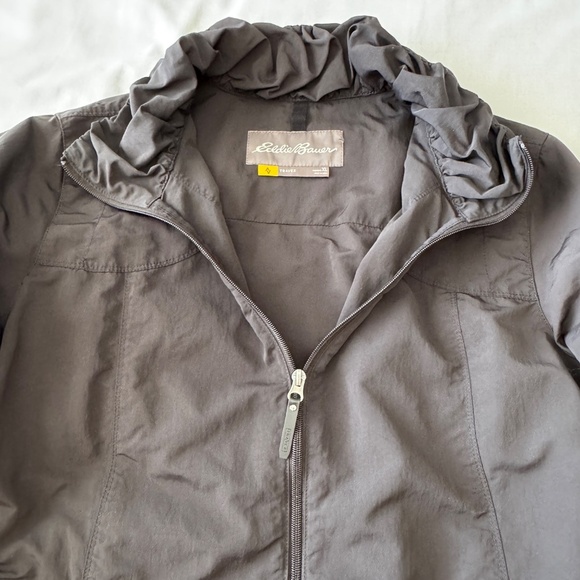 Eddie Bauer Travex Women's XL Windbreaker Jacket Full Zip Black Roll Tab Sleeve - Picture 9 of 16